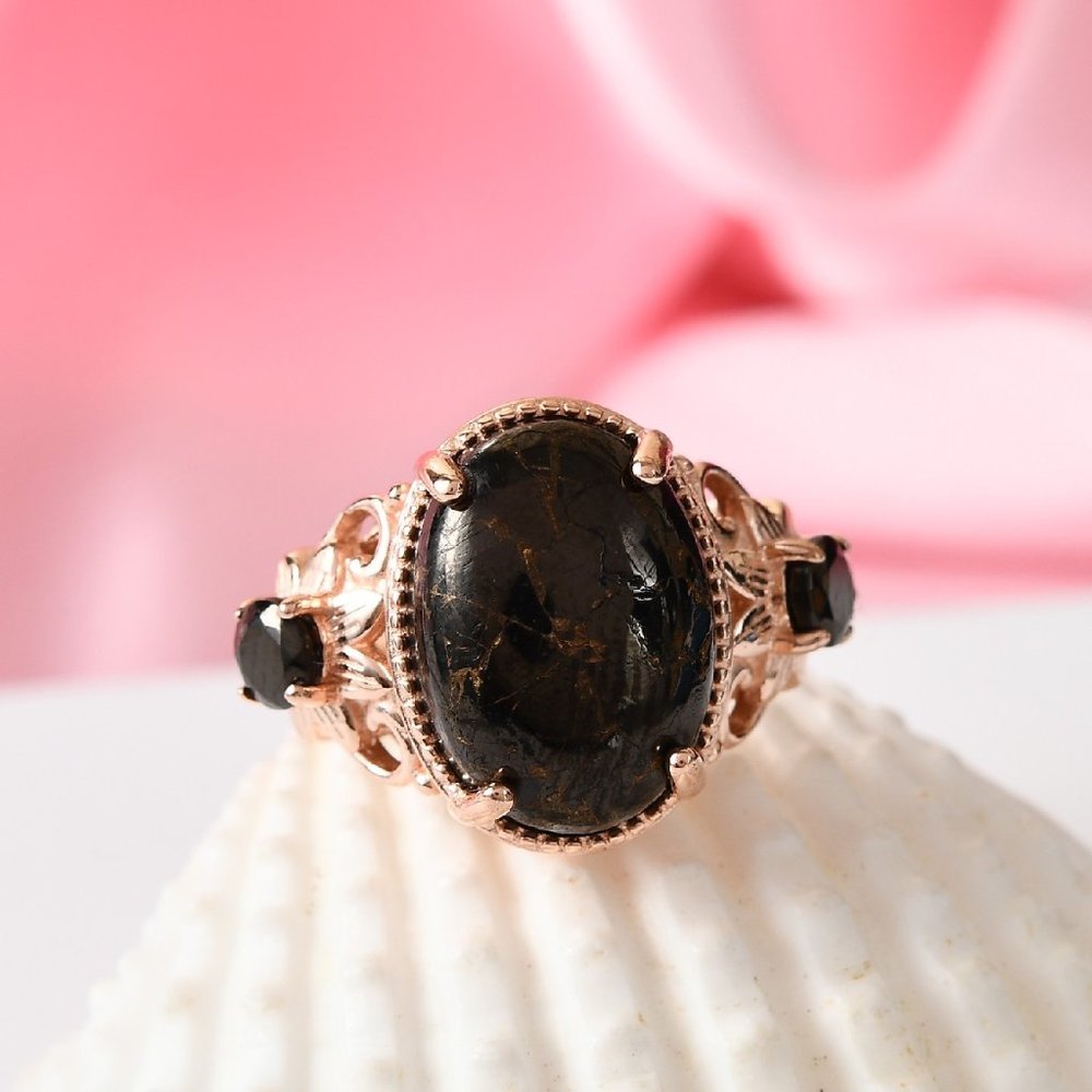 Matrix Silver Shungite And Elite Shungite Ring